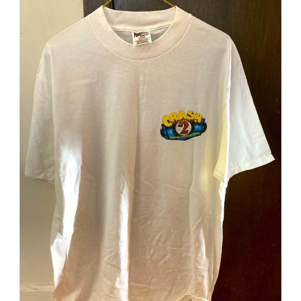 RARE Vintage 1997 Crash Bandicoot 2 Playstation Video Game Promo Tshirt Large